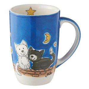 Mila Nachtkatzen II Designbecher – Nightcat neu – 230 ml – Tasse – Henkelbecher – Keramik