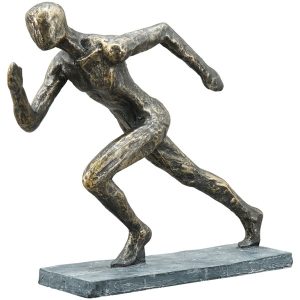 Läufer Hilda – Jogger Skulptur Runner Bronzeoptik – Dauerläufer, Jogging, Marathon Skulptur
