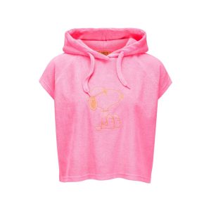 Gecroppter Peanuts™ Frottee-Hoodie mit Snoopy-Stickerei
