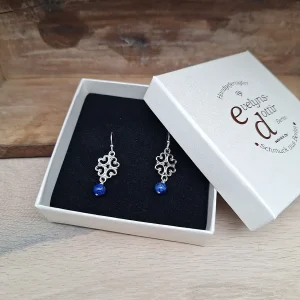 Blaue Perlenohrringe mit Lapislazuli